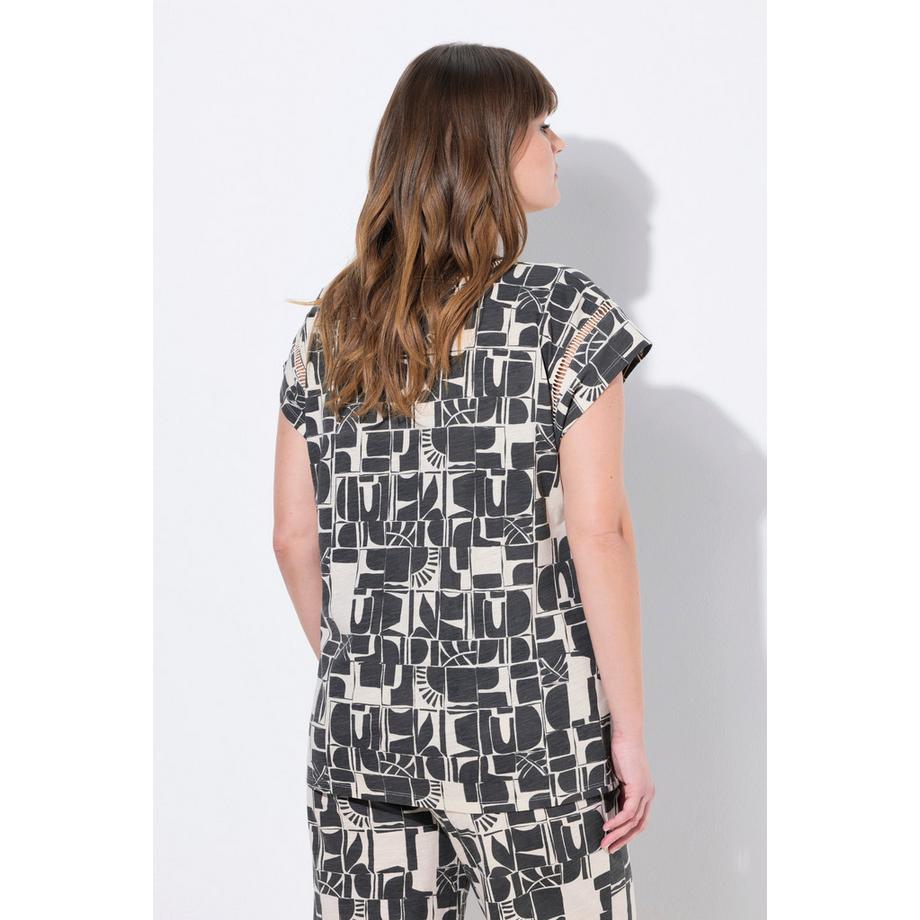 Ulla Popken Sonnen Scollo a V Manica Corta T-Shirt  