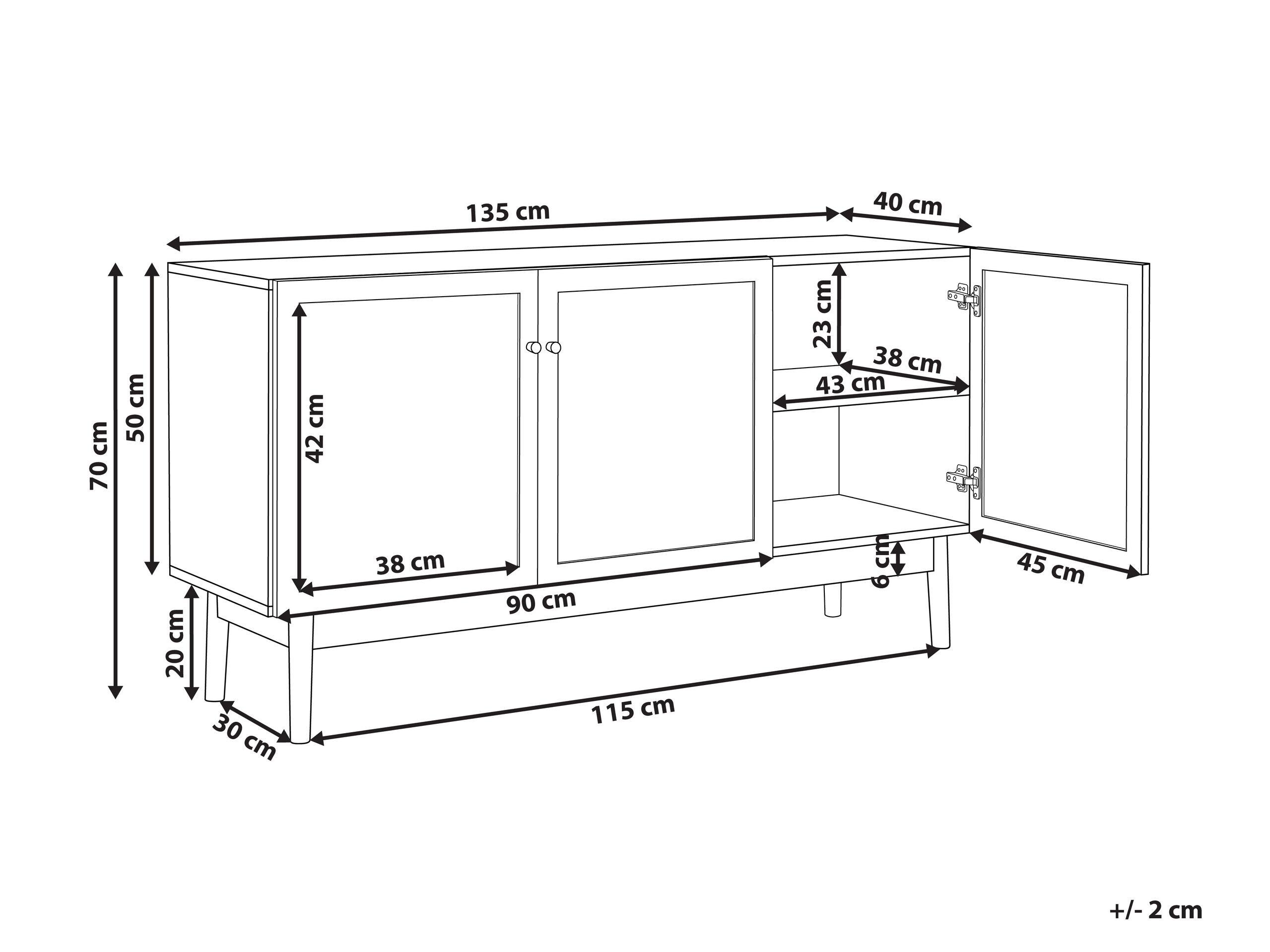 Beliani Credenza a 3 ante en Pannello di fibre (LDF) Boho NIVO  