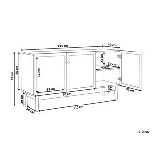 Beliani Credenza a 3 ante en Pannello di fibre (LDF) Boho NIVO  