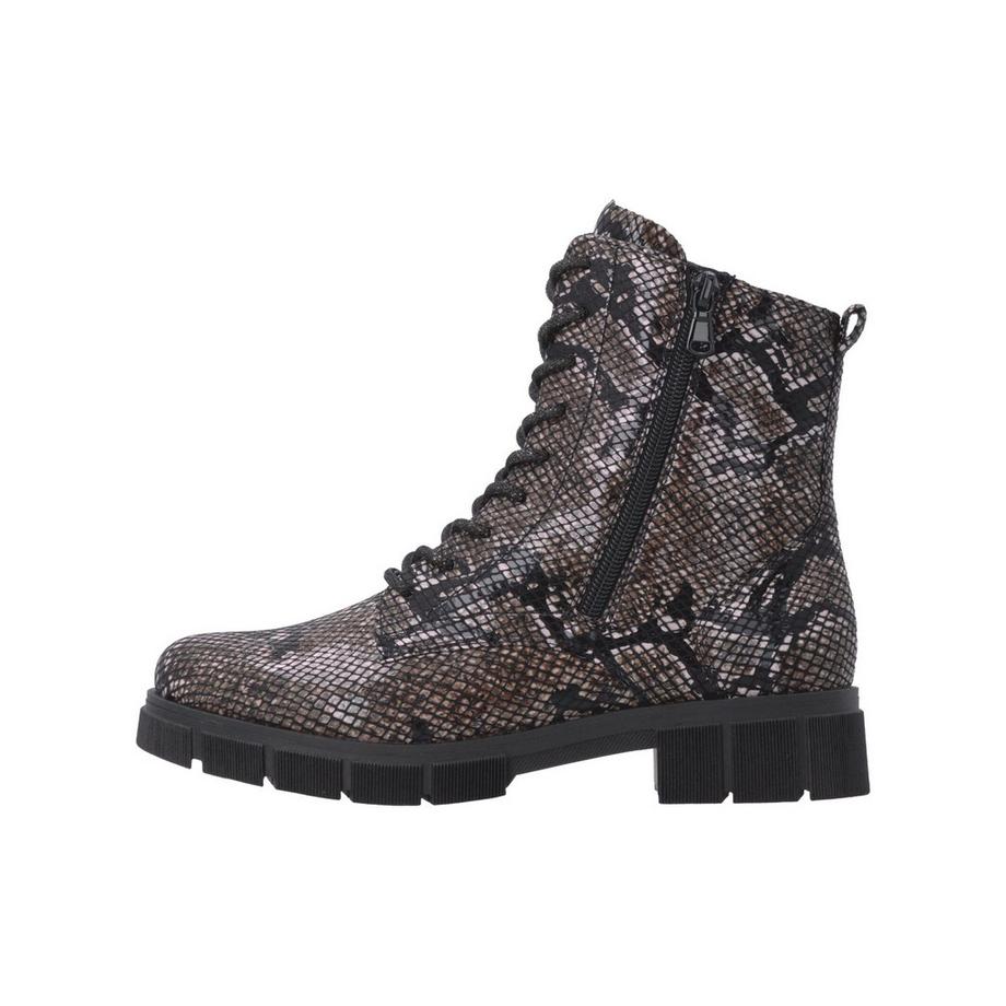 Remonte Schlangenmuster Schnürstiefelette  