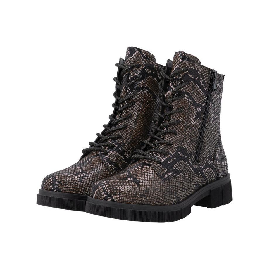 Remonte Schlangenmuster Schnürstiefelette  