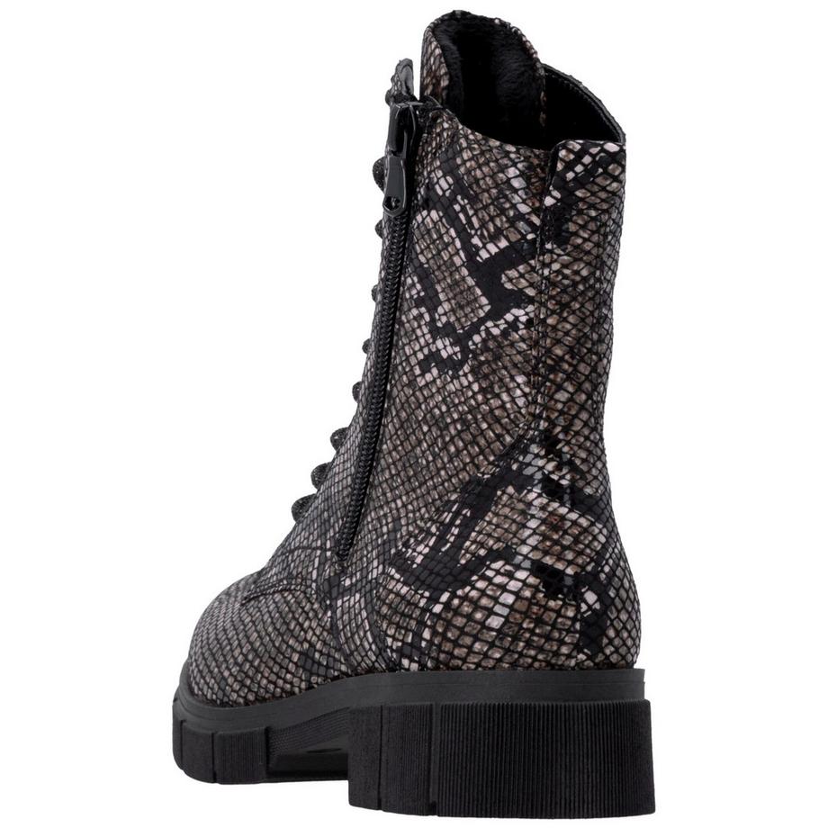 Remonte Schlangenmuster Schnürstiefelette  