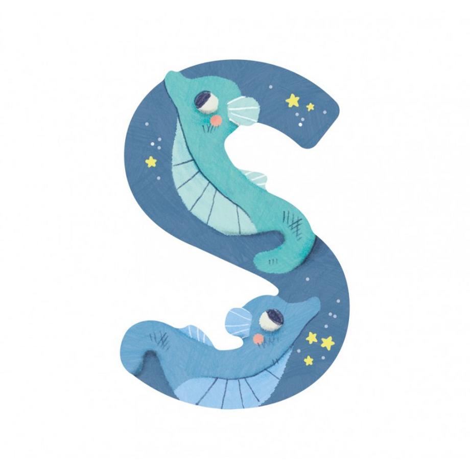 Moulin Roty Holzbuchstabe S blau L'alphabet, Moulin Roty  
