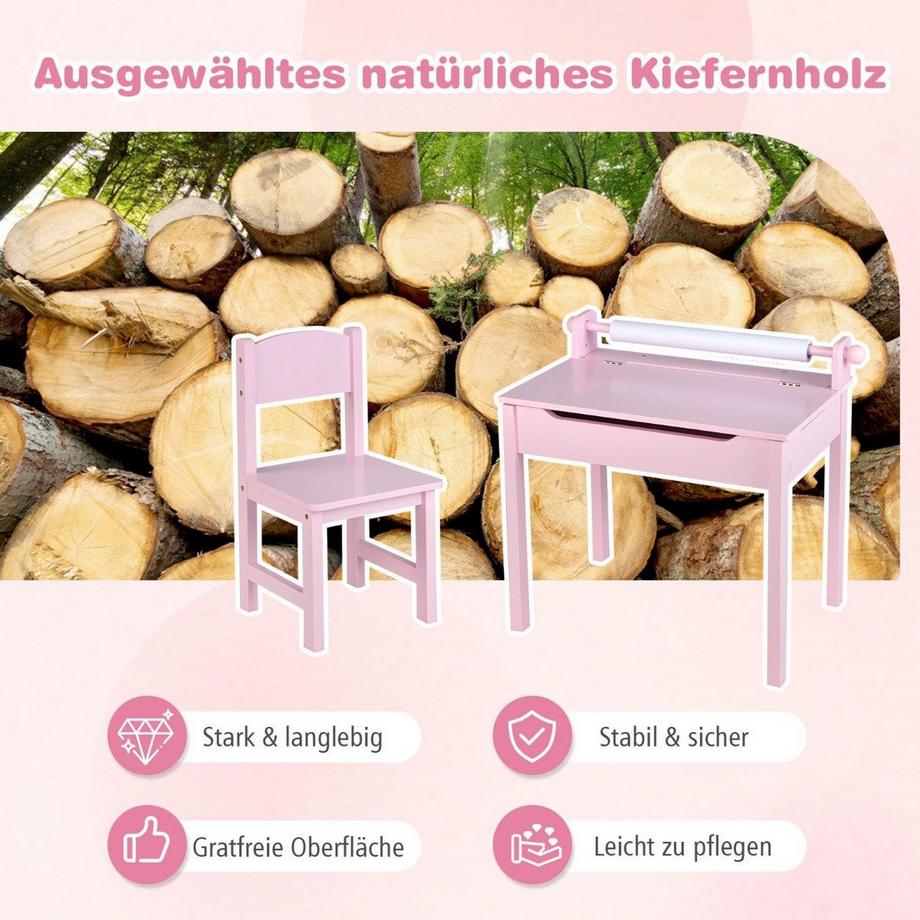 Northix Ensemble de table pour enfants avec rangement  