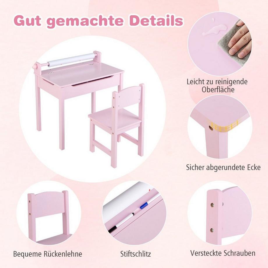 Northix Ensemble de table pour enfants avec rangement  