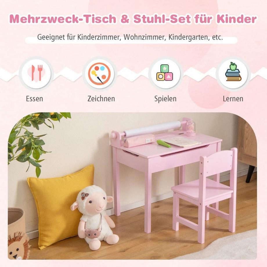 Northix Ensemble de table pour enfants avec rangement  
