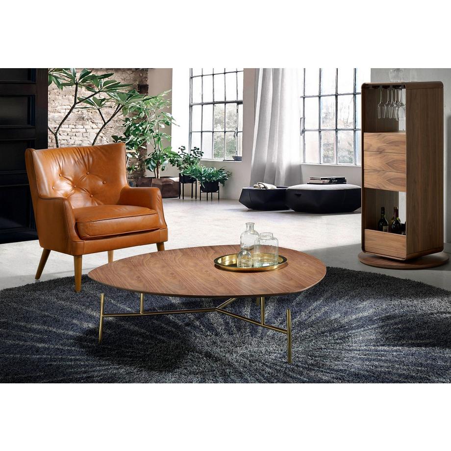 ANGEL CERDA Fauteuil chester en cuir marron  