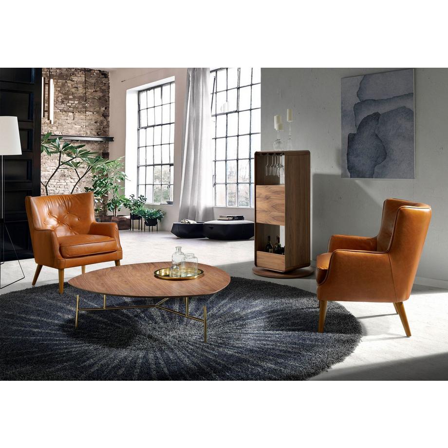 ANGEL CERDA Fauteuil chester en cuir marron  