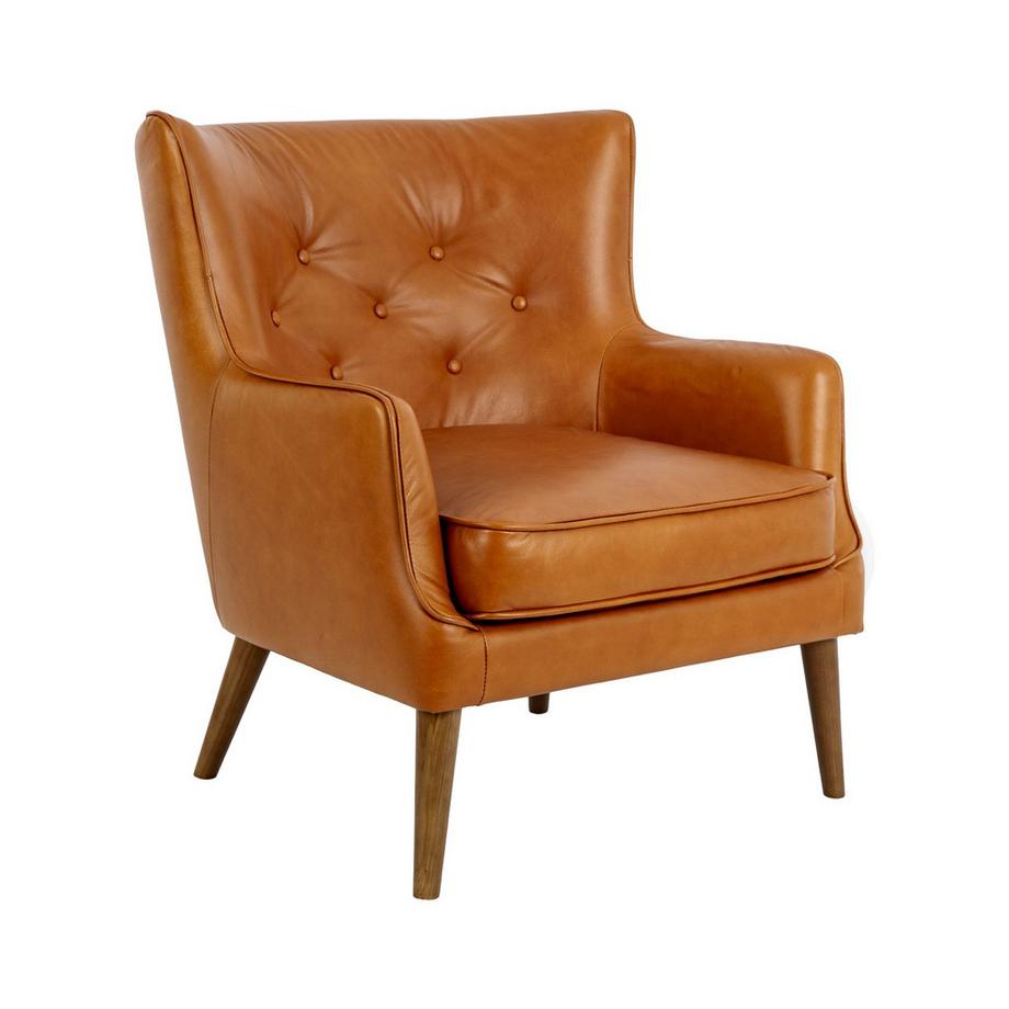 Fauteuil chester en cuir marron