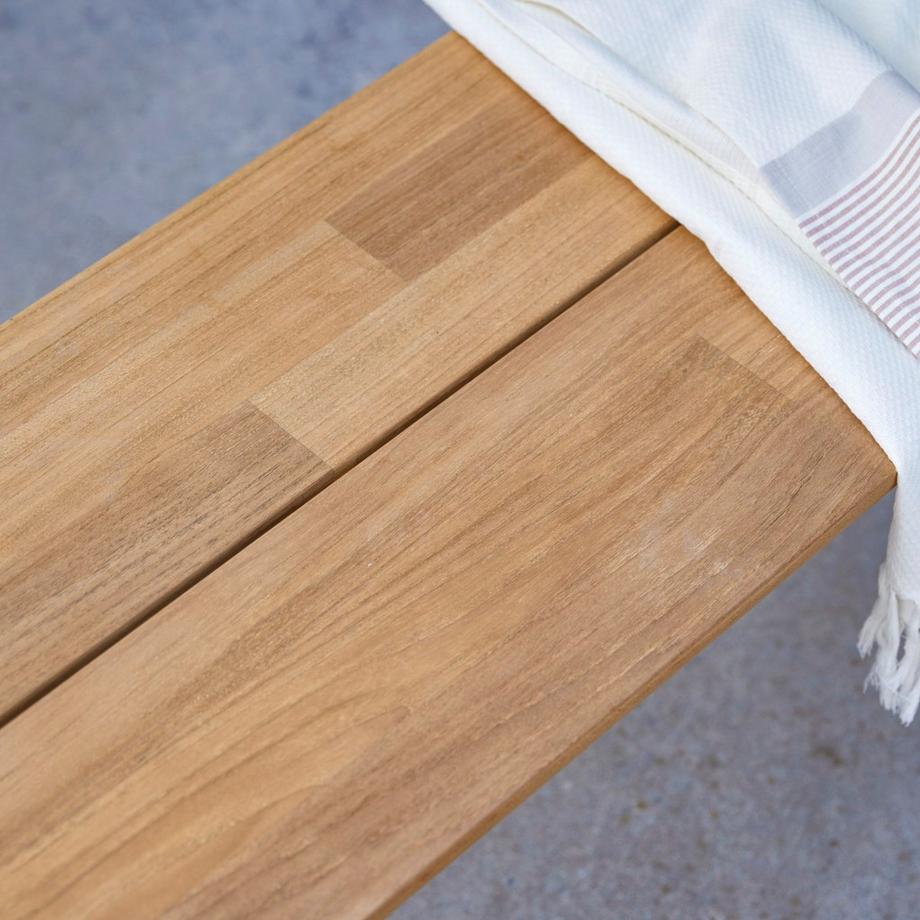 Tikamoon Gartenbank aus massivem Teakholz und Aluminium Harper  