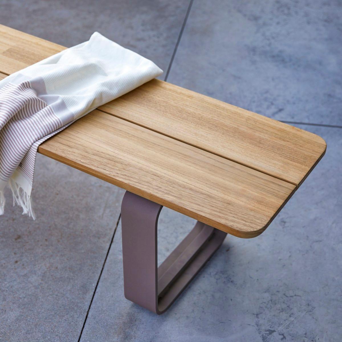 Tikamoon Banc de jardin en teck massif et aluminium Harper  