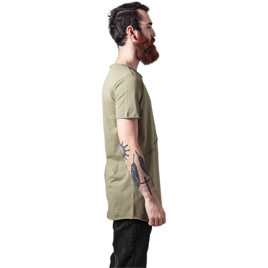 URBAN CLASSICS Long Front Zip T-Shirt  