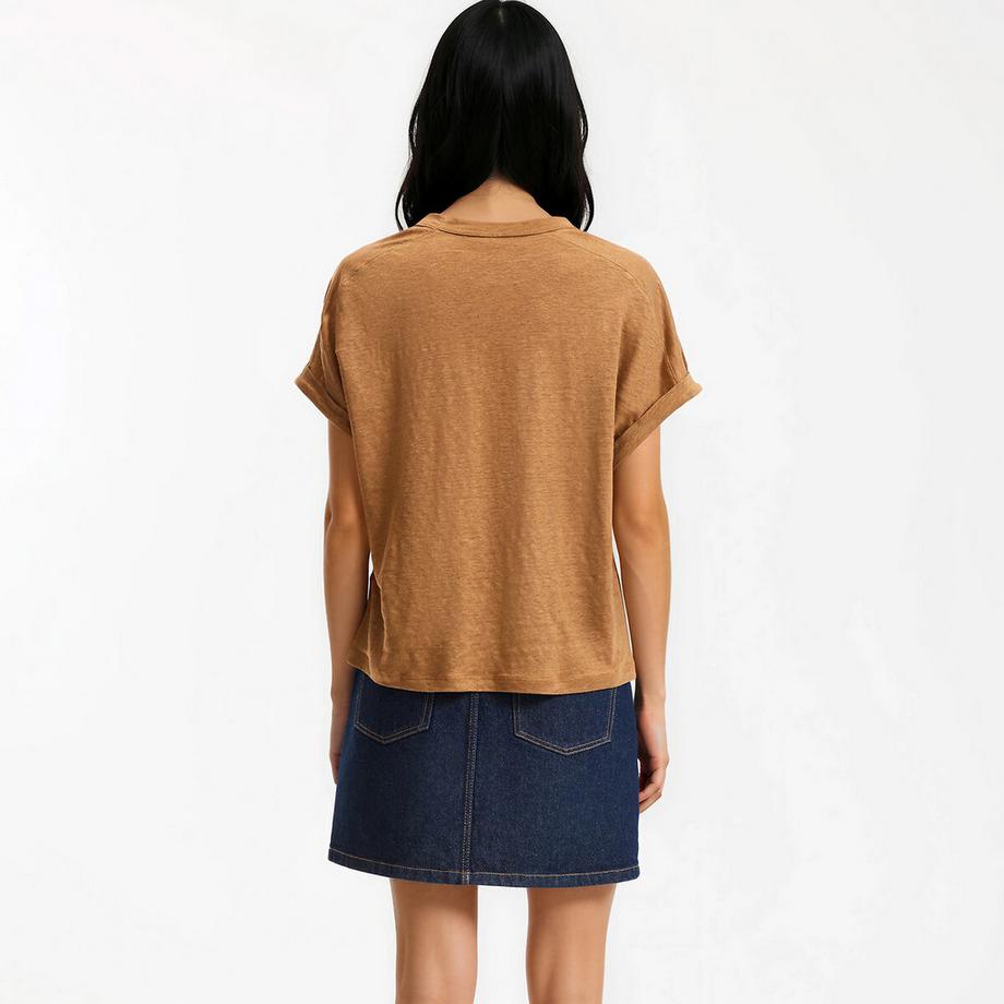 La Redoute Collections Leinen Rundhals T-Shirt  
