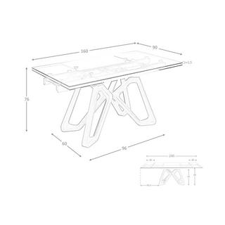 ANGEL CERDA Ausziehbarer Esstisch Rechteckig gehärtetes Glas aus Walnuss  