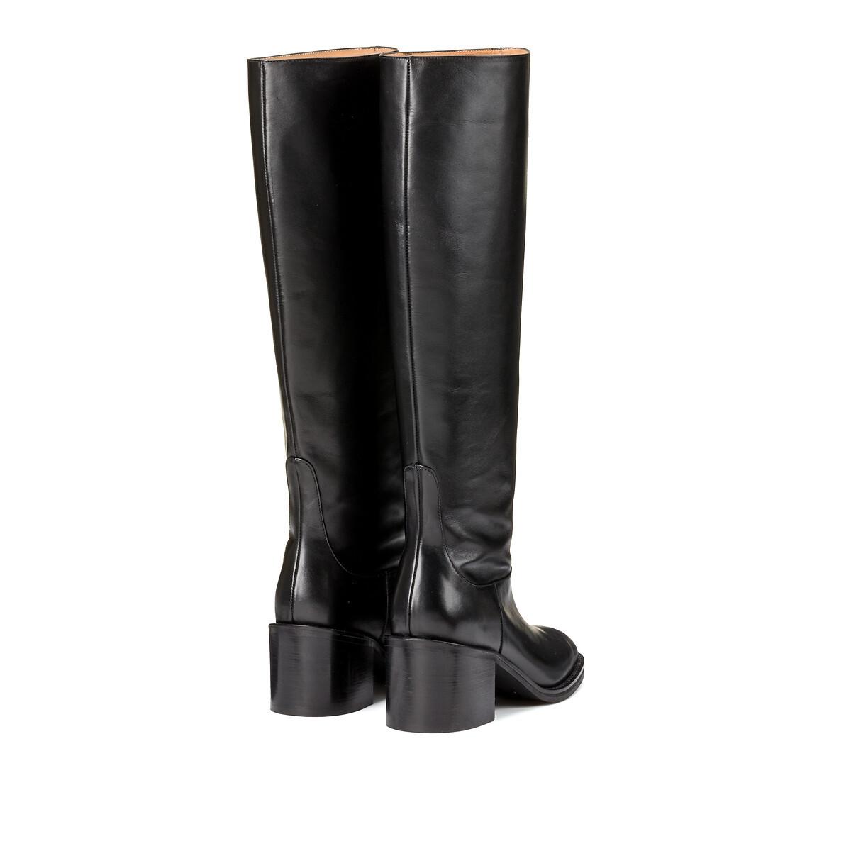 La Redoute Collections  Lederstiefel mit Blockabsatz 