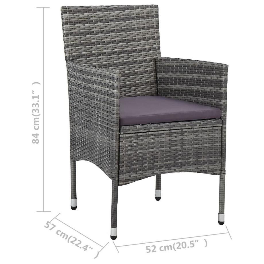 VidaXL set da pranzo da giardino Polirattan  