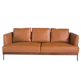 ANGEL CERDA 3-Sitzer-Sofa aus Leder mit Stahlbeinen  