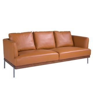 ANGEL CERDA 3-Sitzer-Sofa aus Leder mit Stahlbeinen  