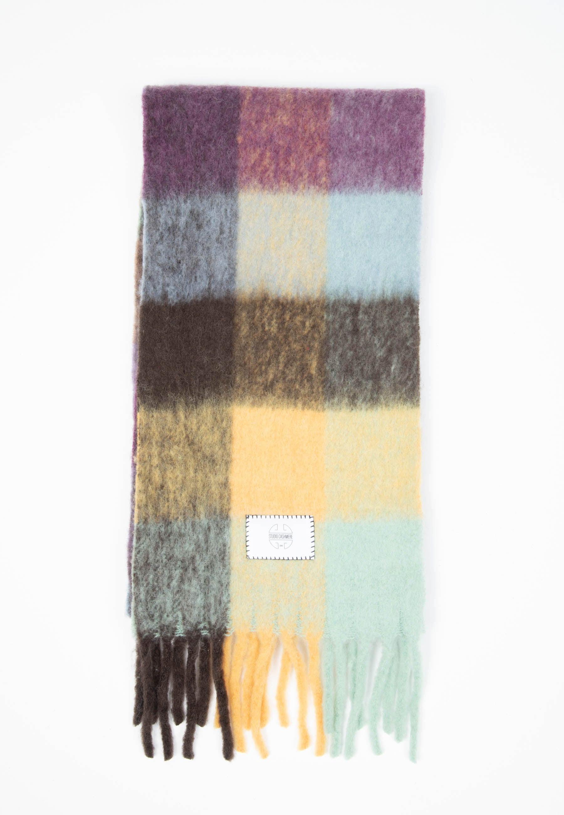 Studio Cashmere8  UNI 14 Sciarpa in lana a quadri multicolore 