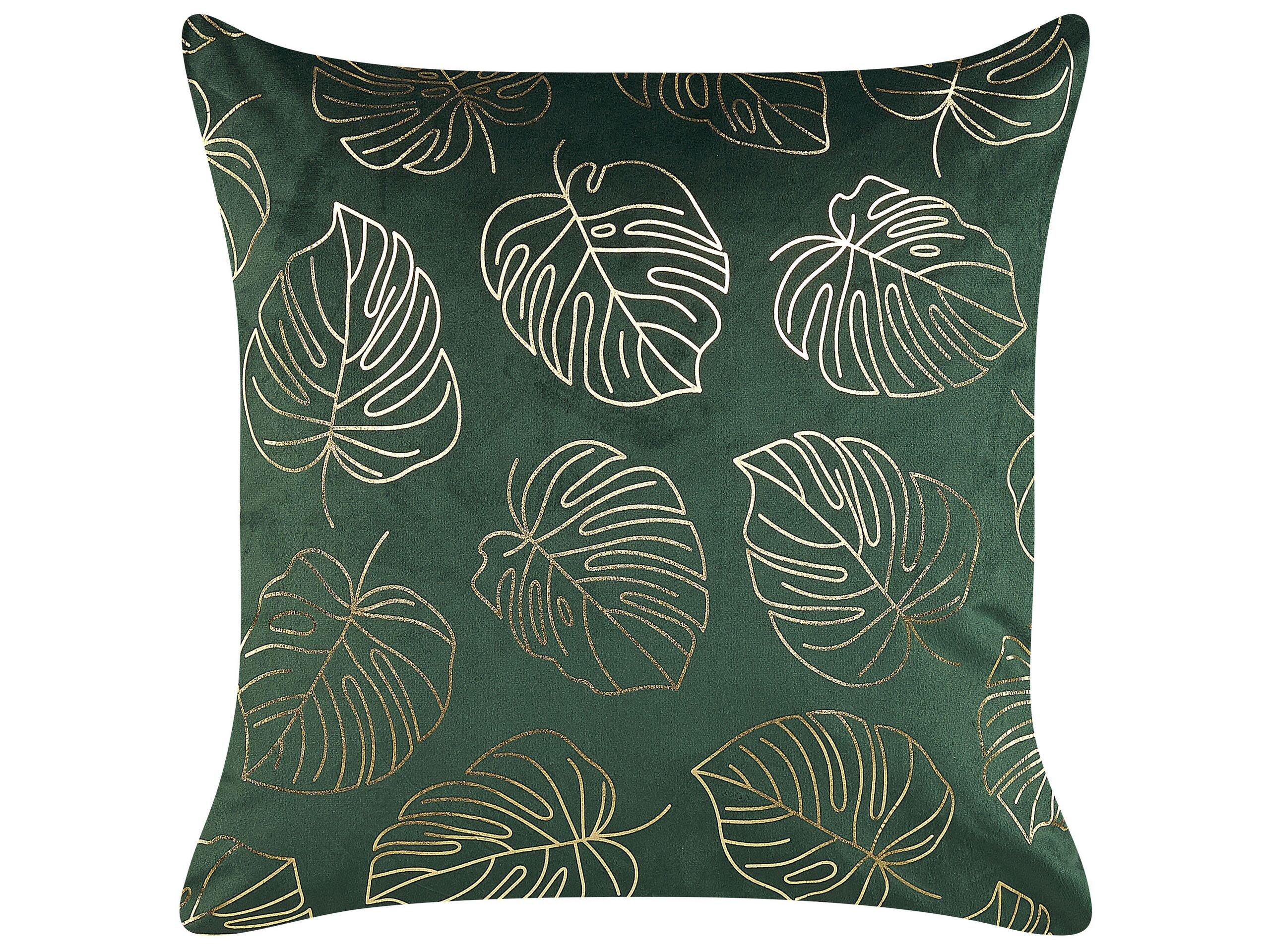 Beliani Lot de 2 coussins en Velours Glamour MONSTERA  