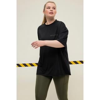 Studio Untold  T-shirt oversized à col rond et manches courtes, message imprimé et U dans le dos 