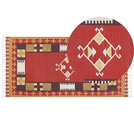 Beliani Tapis en Coton Traditionnel PARAKAR  