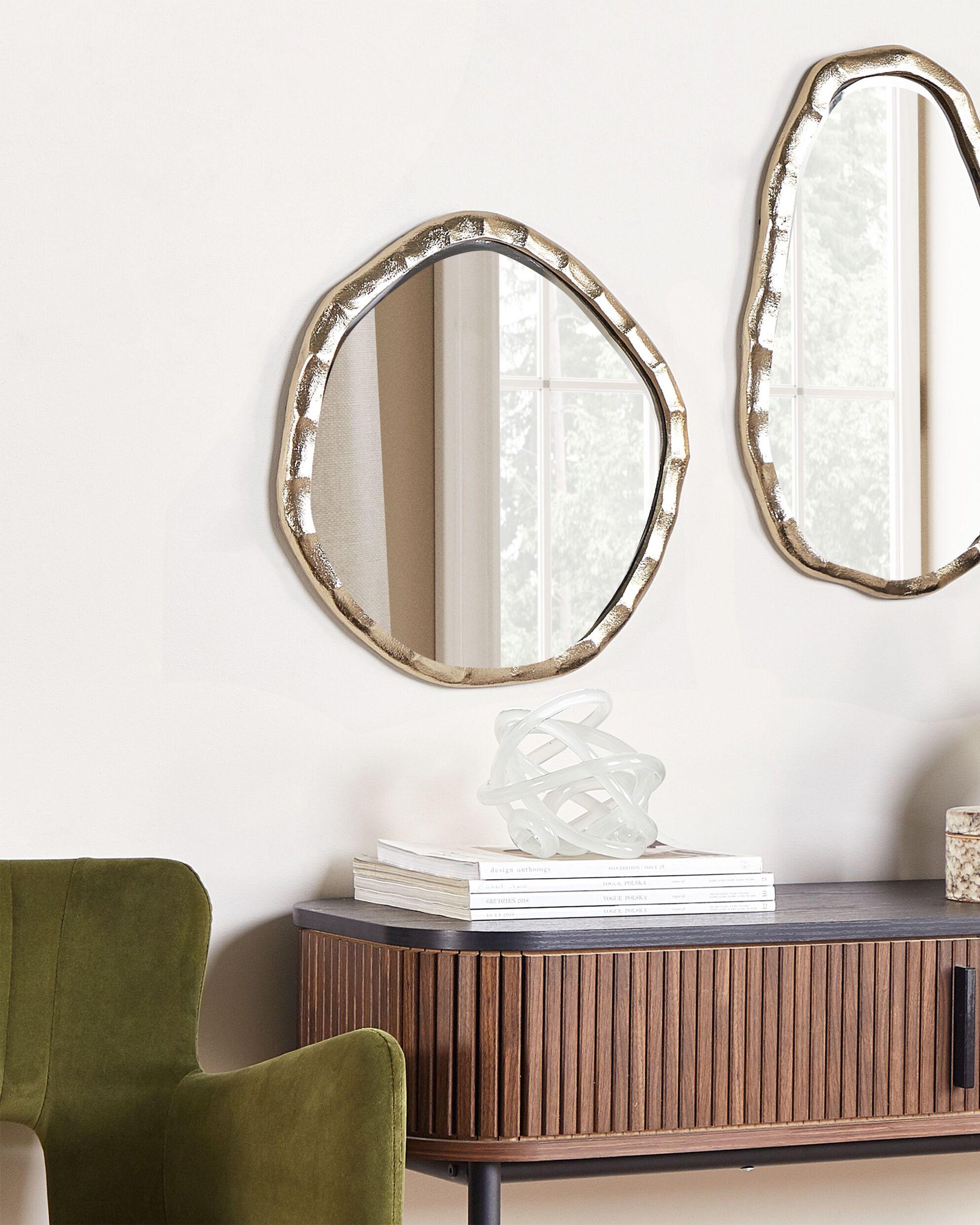 Beliani Wandspiegel aus Aluminium Retro ANGKE  