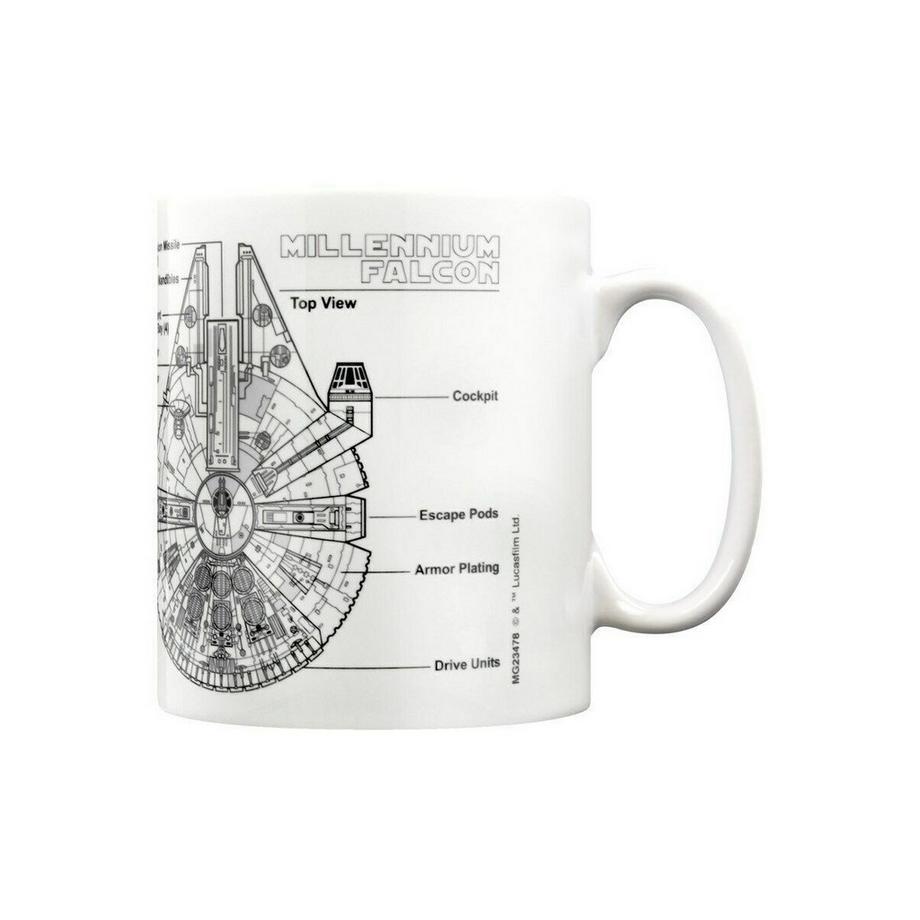 STAR WARS Kaffeebecher Millennium Falcon, Skizze  