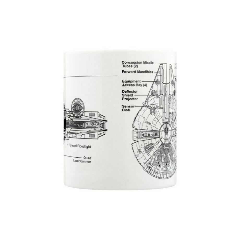 STAR WARS Kaffeebecher Millennium Falcon, Skizze  