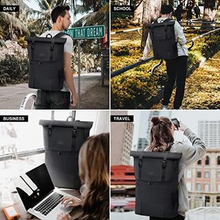 Only-bags.store Grande Zaino Impermeabile 17.3 Pollici Rolltop per Laptop  