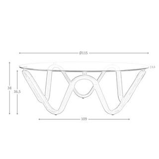 ANGEL CERDA Runder Couchtisch aus gehärtetem Glas und Nussbaum  