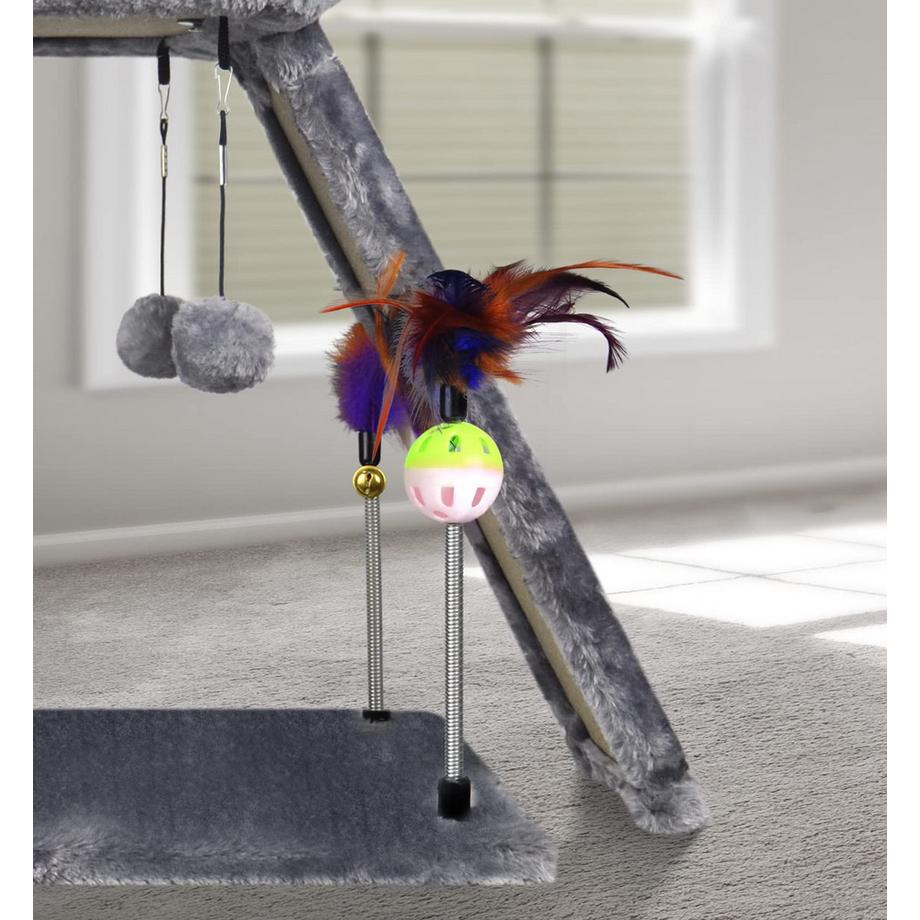 Activity-board  Katzenkratzer für Hauskatzen, Aktivitätszentrum, Kletterbaum, Katzenmöbel mit verspielten Spielzeugbällen 