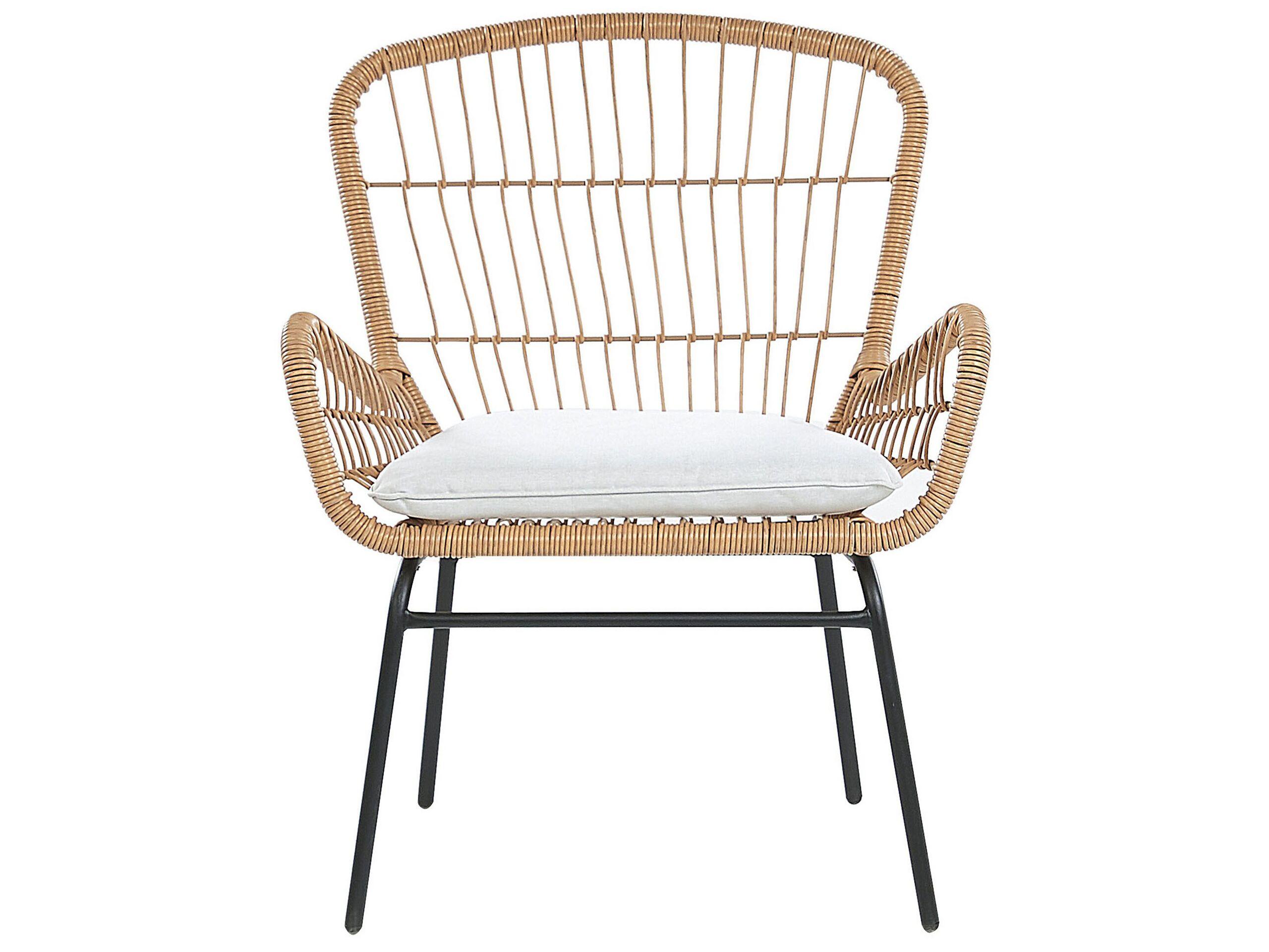 Beliani Set bistrot en Rattan sintetico Rustico LABICO  