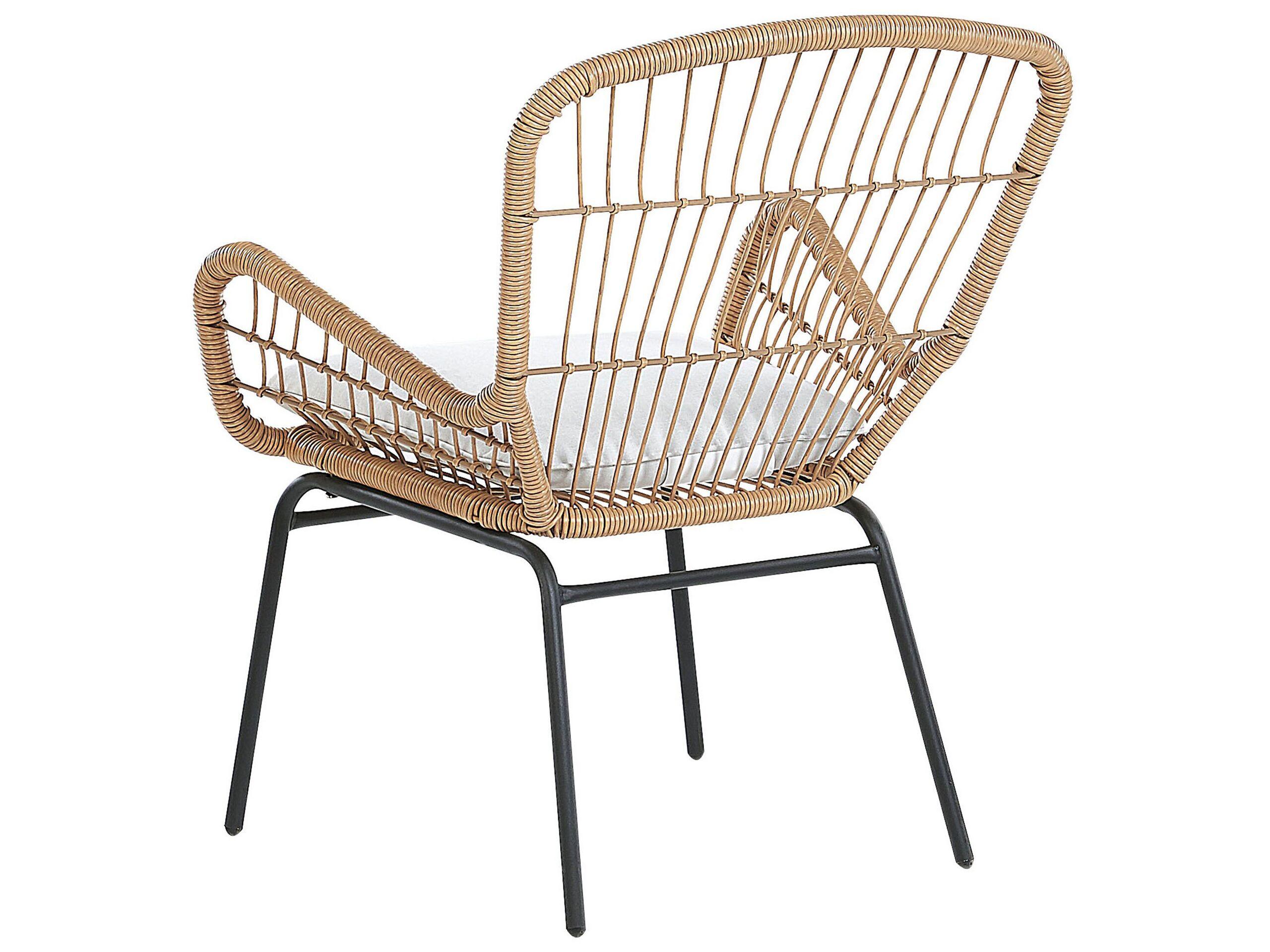 Beliani Set bistrot en Rattan sintetico Rustico LABICO  