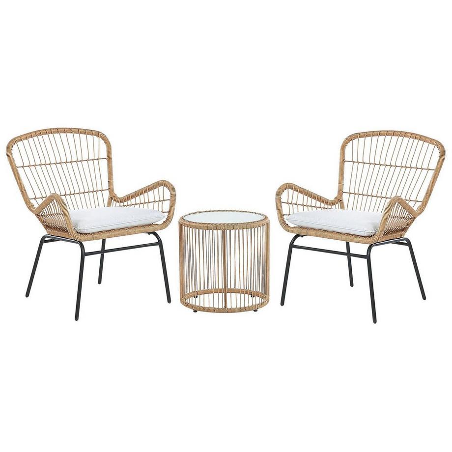 Bistro Set aus PE Rattan Rustikal LABICO