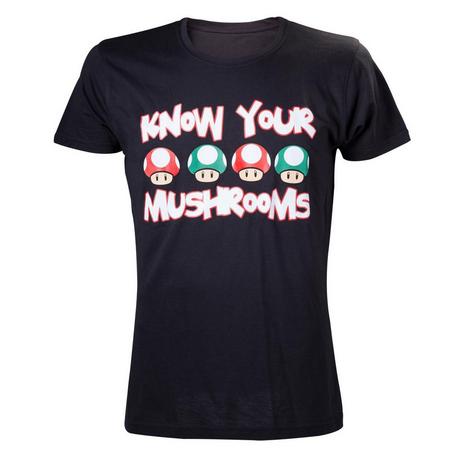 Bioworld  T-shirt - Nintendo - Know your Mushrooms 