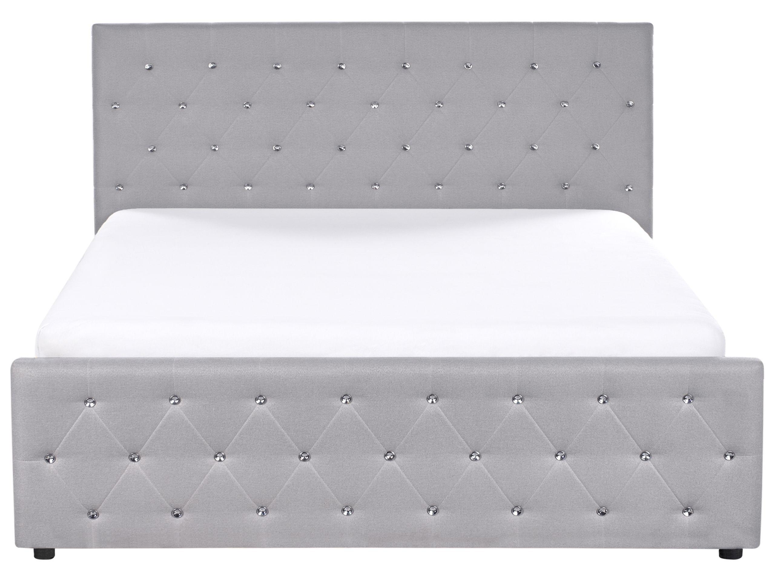 Beliani Letto contenitore en Tessuto Glamour AMIENS  
