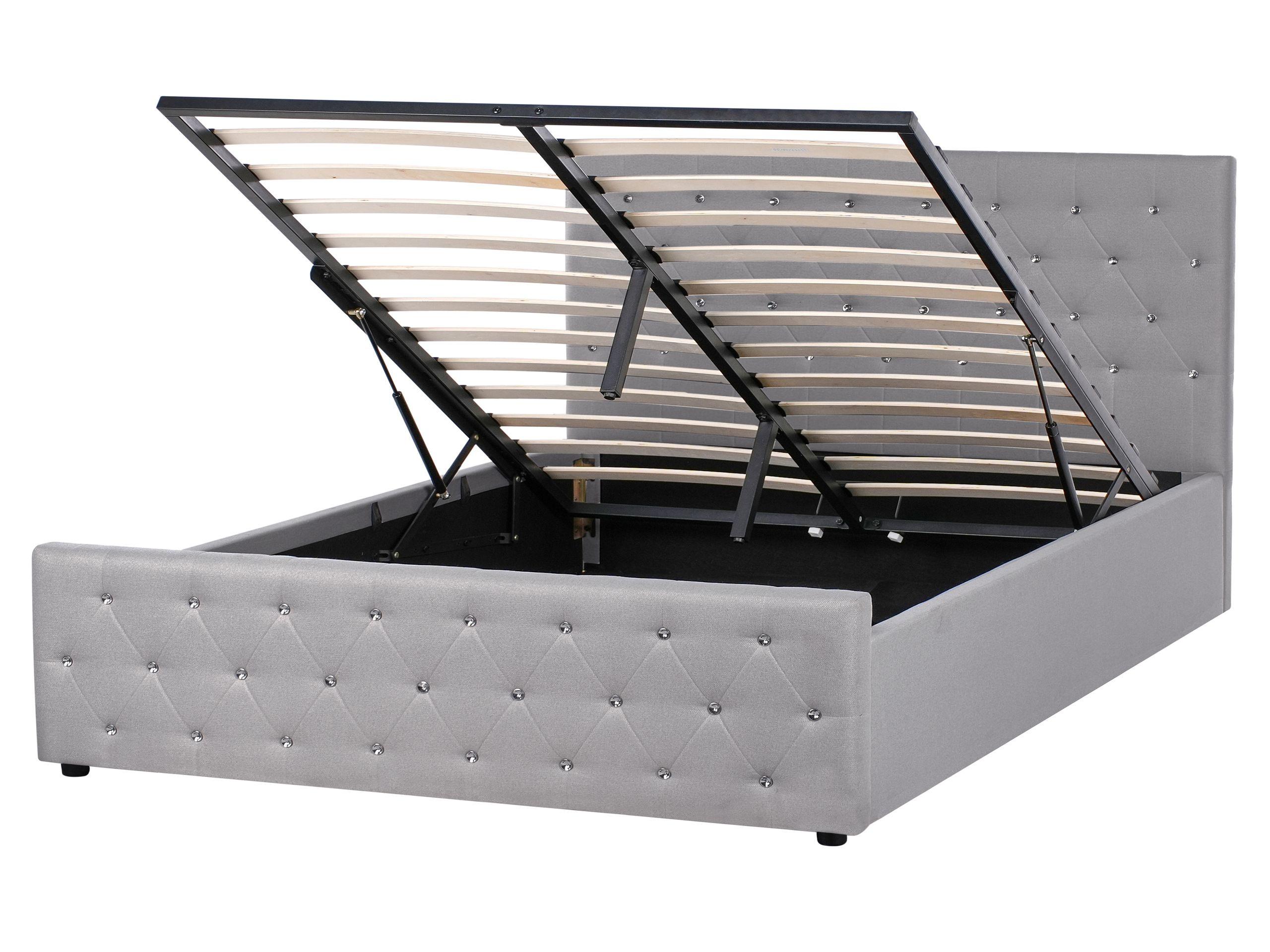 Beliani Letto contenitore en Tessuto Glamour AMIENS  