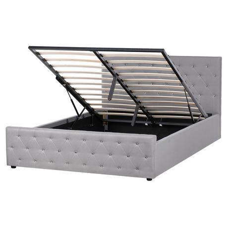 Beliani Letto contenitore en Tessuto Glamour AMIENS  