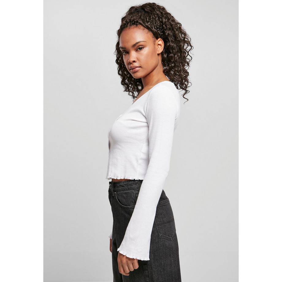 URBAN CLASSICS Cropped Rib Strickjacke  