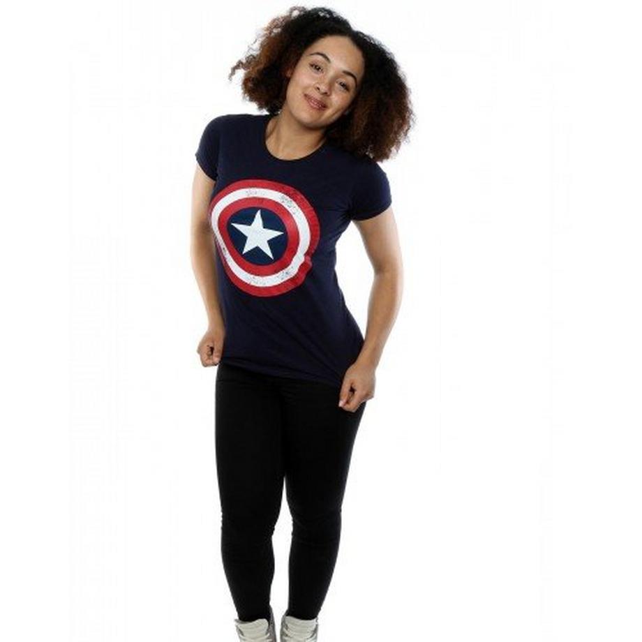 CAPTAIN AMERICA Schild Print T-Shirt  
