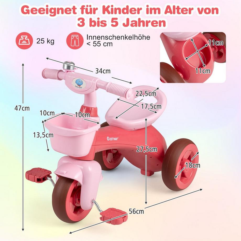 Triciclo per bambini con campanello