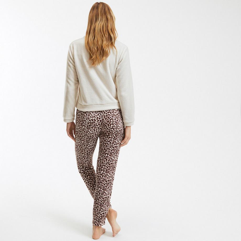 SO'HOME Pyjama en polaire imprimé léopard  