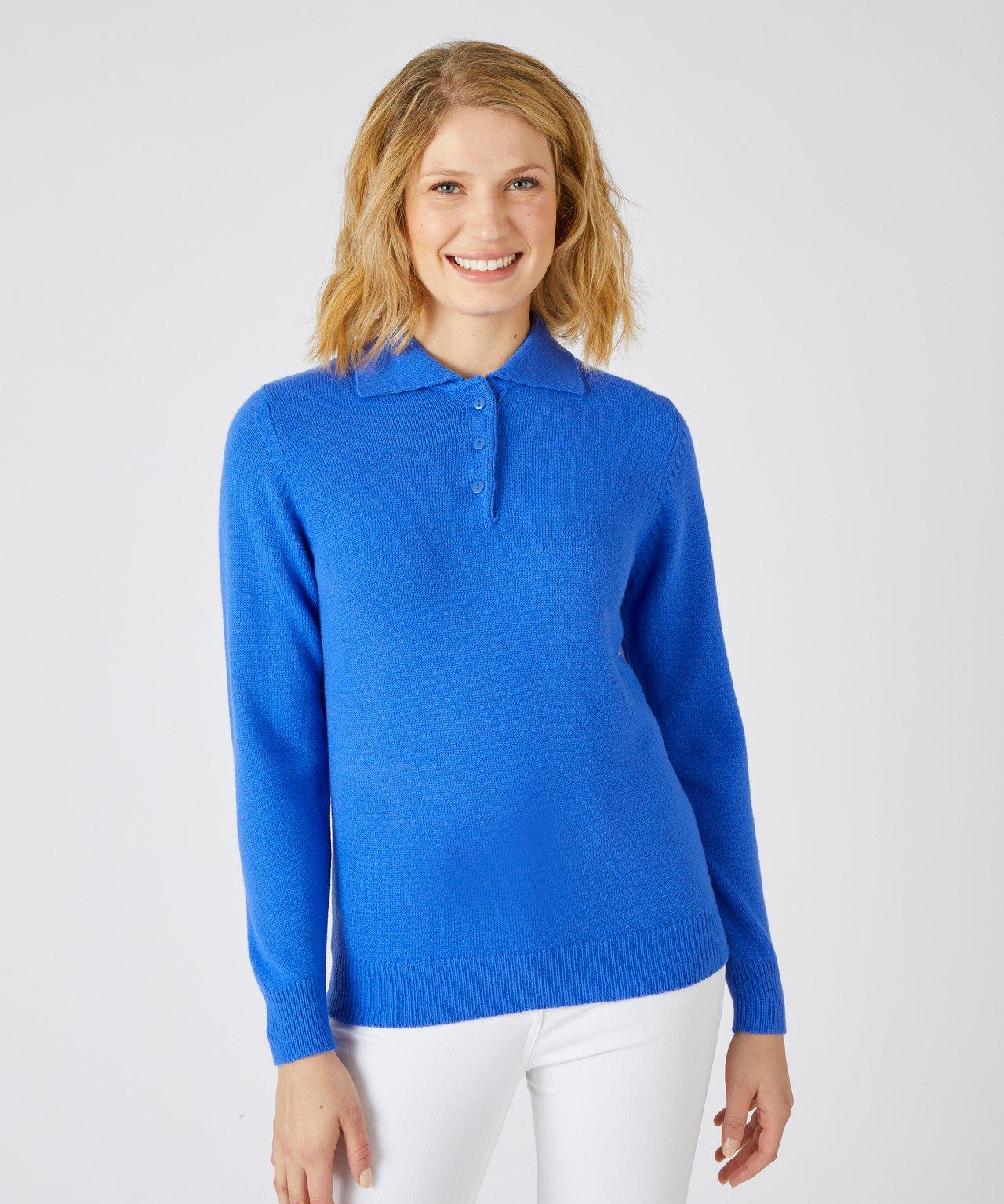 Damart  Pull col polo maille jersey souple. 