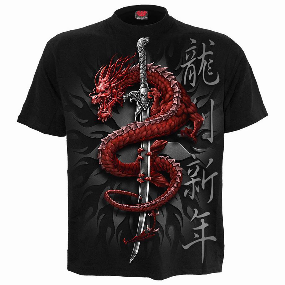 T-ShirtMotiftyle Imprimé Au Dos Oriental Dragon