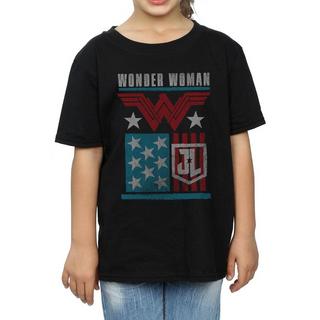 DC COMICS  Tshirt JUSTICE LEAGUE MOVIE WONDER WOMAN FLAG 