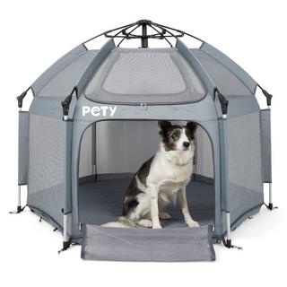 PETY  Set PETY Laufstall für Hunde gross, mit Bodenmatte und Dach 