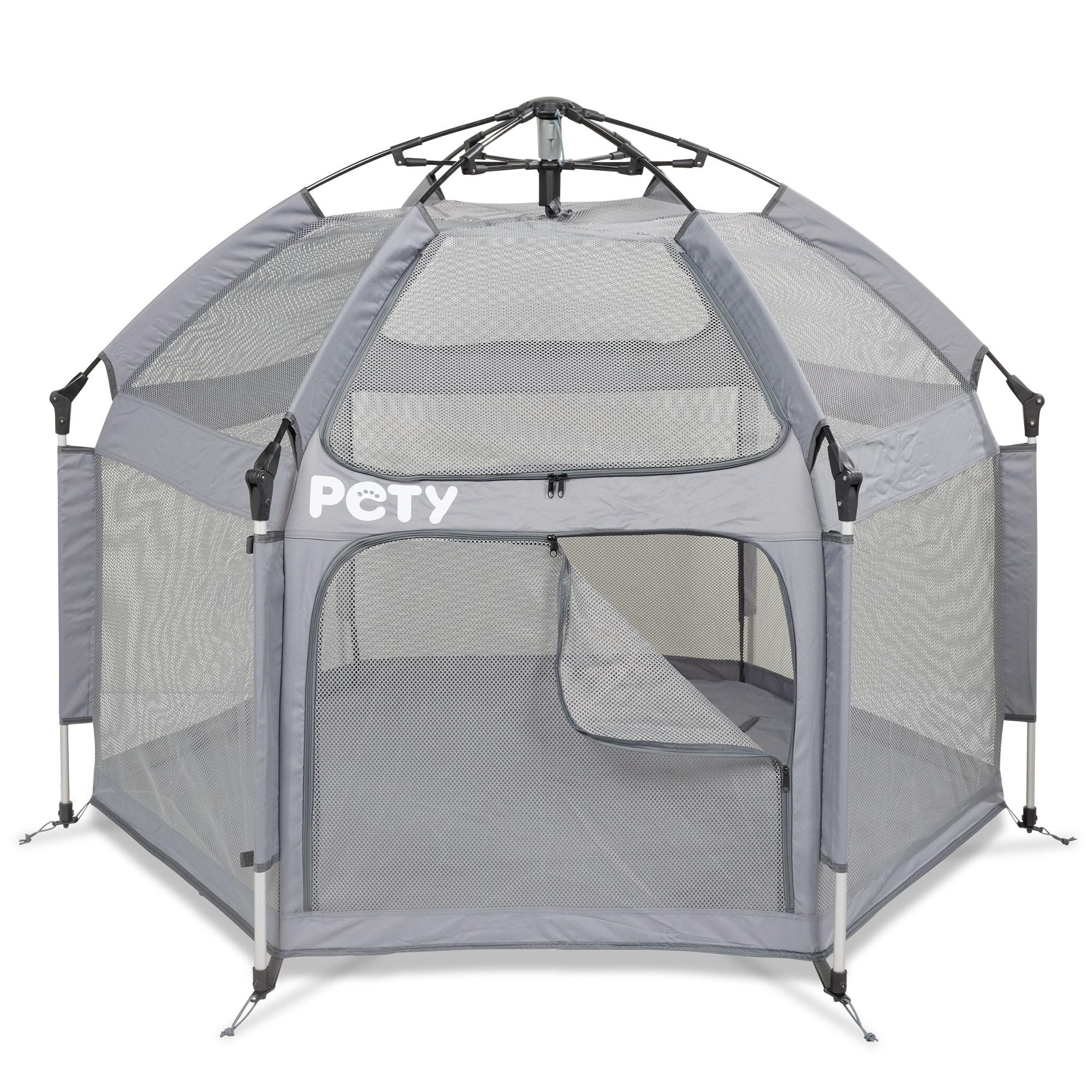 PETY  Set PETY parc pour chiens grand, avec tapis de sol et toit 