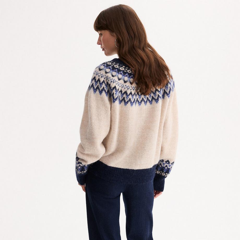 La Redoute Collections Grob gestrickte Strickjacke aus Jacquard  