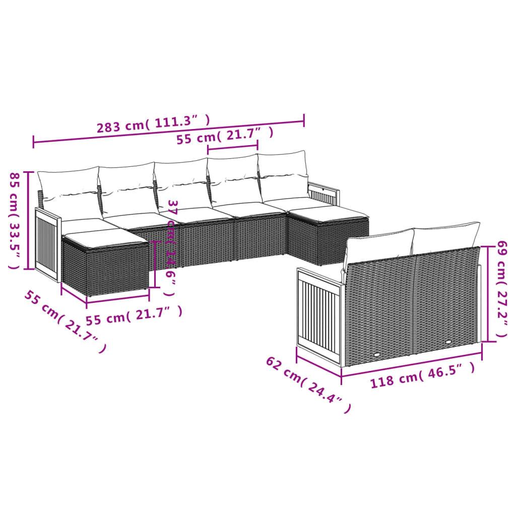 VidaXL Ensemble de canapés de jardin rotin synthétique  